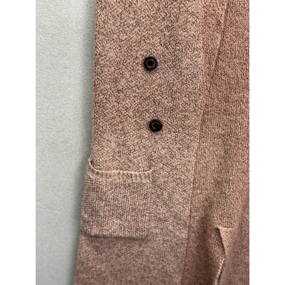 Love Tree Sleeveless Sweater Vest Long Cardigan Blush Coral Notch Collar Pockets